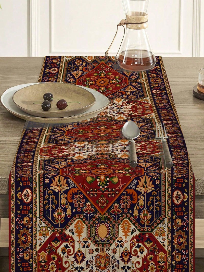 زينه رمضان مفرش طاولة تراثي كبير مقاس 33×275 سم – زينه رمضان للمنازل و الحفلات - Image 2